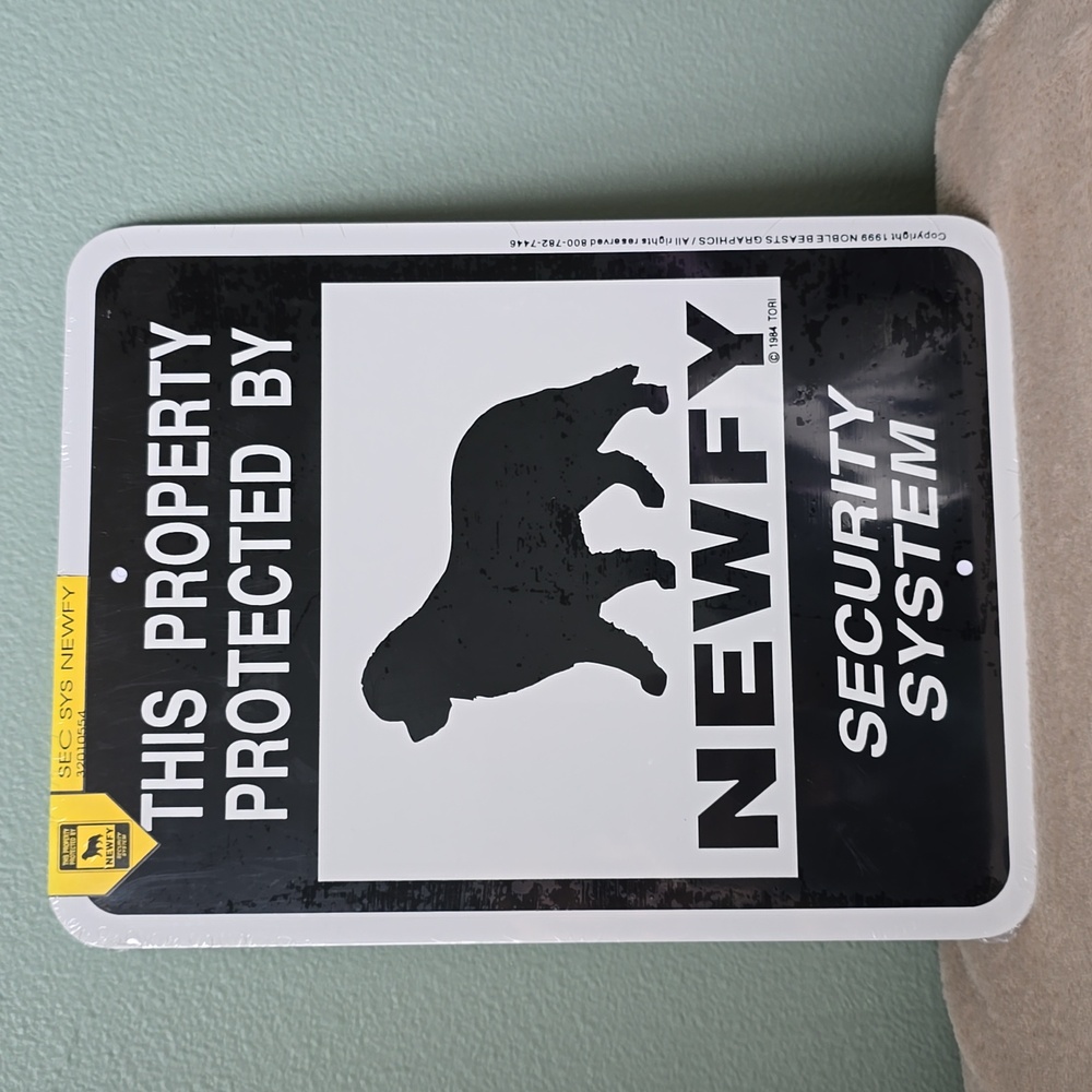 Newfoundland Security System Warning Sign Fun Property Decor New, NWT